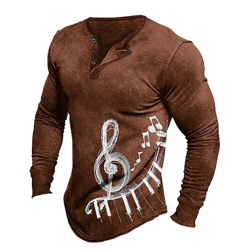 Herre Henley-skjorte Grafiske T-shirts 100% bomuldssyre-vaskeskjorte Grafiske tryk Musiknoter Hobby Henley Trykt mønster Afslappet Dagligdagstøj Langærmet Trykt mønster Tøj 100 % bomuld Designer
Herre Henley-skjorte Grafiske T-shirts 100% bomuldssyre-vaskeskjorte Grafiske tryk Musiknoter Hobby Henley Trykt mønster Afslappet Dagligdagstøj Langærmet Trykt mønster Tøj 100 % bomuld Designer