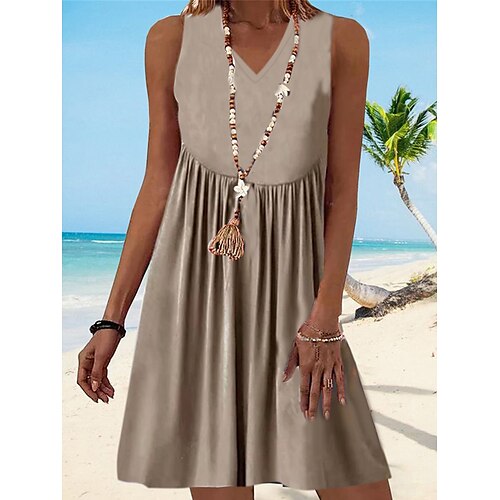 Dame Afslappet påklædning Tank Top Kjole Sommerkjole Vanlig Krøllede Folder V-hals Mini kjole Basale Moderne udendørs Daglig Uden ærmer Løstsiddende Brun Sommer Forår S M L XL XXL
Dame Afslappet påklædning Tank Top Kjole Sommerkjole Vanlig Krøllede Folder V-hals Mini kjole Basale Moderne udendørs Daglig Uden ærmer Løstsiddende Brun Sommer Forår S M L XL XXL
