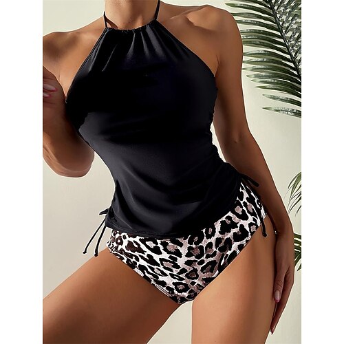 Dame Badetøy Tankini 2 stk Normal Badedrakt 2 deler Printer Leopard Svart Badedrakter Sport Strand Klær Høst
Dame Badetøy Tankini 2 stk Normal Badedrakt 2 deler Printer Leopard Svart Badedrakter Sport Strand Klær Høst