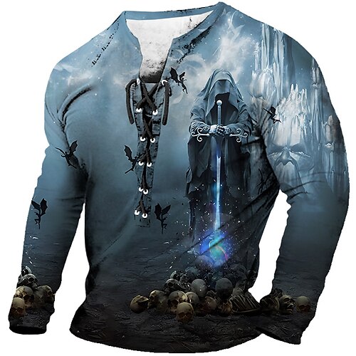 Herre T-shirt Grafisk Dødningehoveder Krave Tøj 3D-udskrivning Daglig I-byen-tøj Langærmet Blondér Trykt mønster Mode Designer Bekvem
Herre T-shirt Grafisk Dødningehoveder Krave Tøj 3D-udskrivning Daglig I-byen-tøj Langærmet Blondér Trykt mønster Mode Designer Bekvem