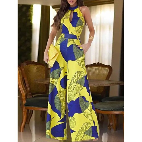 Mulheres Macacão Bolsos Cintura Alta Imprimir Nadador Roupa de rua Festa Escritório Normal Sem Manga Amarelo S M L Verão
Mulheres Macacão Bolsos Cintura Alta Imprimir Nadador Roupa de rua Festa Escritório Normal Sem Manga Amarelo S M L Verão