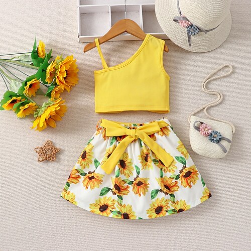 2 pezzi Bambino (1-4 anni) Da ragazza Floreale Gonna e camicia Impostato Senza maniche Adorabile Addestramento 3-7 anni Estate Giallo
2 pezzi Bambino (1-4 anni) Da ragazza Floreale Gonna e camicia Impostato Senza maniche Adorabile Addestramento 3-7 anni Estate Giallo