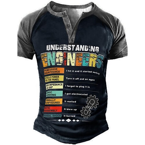 Herre Henley-skjorte T-Shirts Grafisk Farveblok Ingeniør Henley Tøj 3D-udskrivning udendørs Afslappet Kortærmet Patchwork Knap ned Mode Designer Bekvem
Herre Henley-skjorte T-Shirts Grafisk Farveblok Ingeniør Henley Tøj 3D-udskrivning udendørs Afslappet Kortærmet Patchwork Knap ned Mode Designer Bekvem