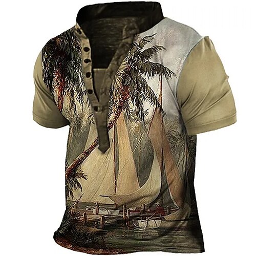 Herre Henley-skjorte T-Shirts Grafisk Kokos palme Henley Tøj 3D-udskrivning udendørs Daglig Kortærmet Knap ned Trykt mønster Årgang Afslappet Bekvem
Herre Henley-skjorte T-Shirts Grafisk Kokos palme Henley Tøj 3D-udskrivning udendørs Daglig Kortærmet Knap ned Trykt mønster Årgang Afslappet Bekvem