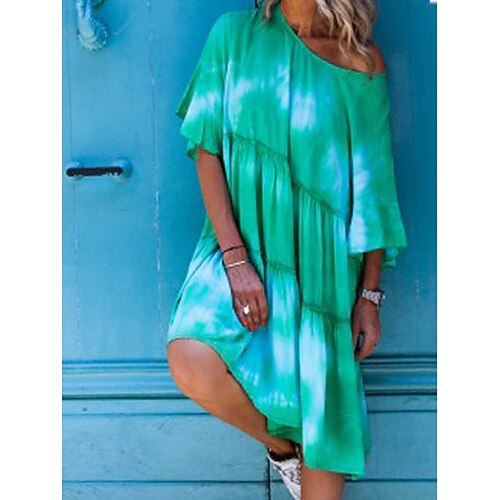Per donna Vestito casual Vestito svasato Abito stampato Colorato a macchie Asimmetrico Girocollo Vestito longuette Di tendenza Streetwear Esterno Strada Mezza manica Morbido Rosso Verde Estate
Per donna Vestito casual Vestito svasato Abito stampato Colorato a macchie Asimmetrico Girocollo Vestito longuette Di tendenza Streetwear Esterno Strada Mezza manica Morbido Rosso Verde Estate