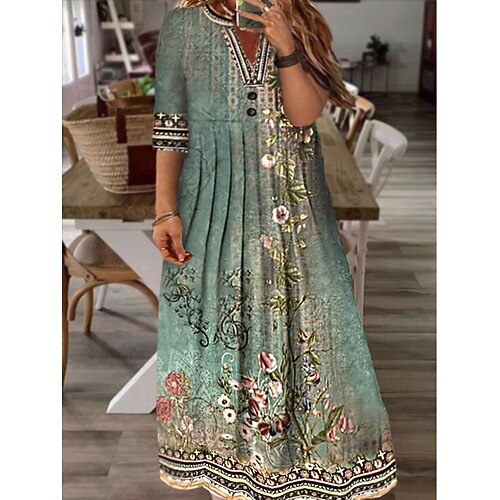 Dame Store størrelser Uformell kjole Blomstret Lang kjole Maxikjole Halvlange ermer Trykt mønster V-hals Mote Daglig Grønn Sommer Vår L XL XXL 3XL 4XL
Dame Store størrelser Uformell kjole Blomstret Lang kjole Maxikjole Halvlange ermer Trykt mønster V-hals Mote Daglig Grønn Sommer Vår L XL XXL 3XL 4XL