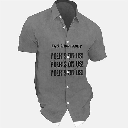 Herren Hemd Buchstabe Grafik-Drucke Eier Umlegekragen Hellhimmelblau Grau Strasse Casual Kurze Ärmel Button-Down Bedruckt Bekleidung Vintage Modisch Strassenmode Designer
Herren Hemd Buchstabe Grafik-Drucke Eier Umlegekragen Hellhimmelblau Grau Strasse Casual Kurze Ärmel Button-Down Bedruckt Bekleidung Vintage Modisch Strassenmode Designer