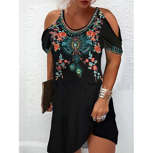 Dame Plusstørrelser Hverdagskjole Etnisk kjole Sort kjole Blomstret Mini kjole Kortærmet Udskæring Trykt mønster Rund hals Mode Daglig Sort Sommer Forår L XL XXL 3XL 4XL
Dame Plusstørrelser Hverdagskjole Etnisk kjole Sort kjole Blomstret Mini kjole Kortærmet Udskæring Trykt mønster Rund hals Mode Daglig Sort Sommer Forår L XL XXL 3XL 4XL