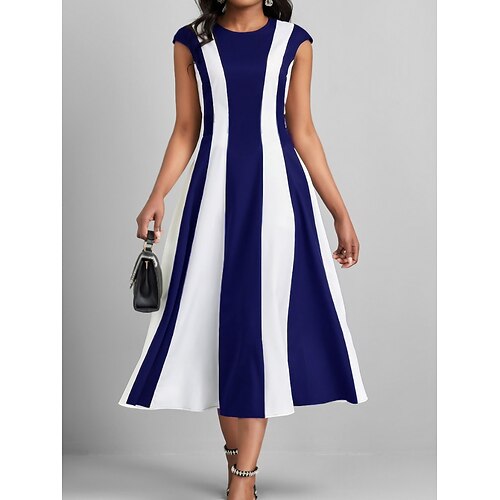 Dame Arbeidskjole Swingkjole Semi formell kjole Mote Midikjole Trykt mønster Crew-hals Kortermet Fargeblokk Stripe Normal Svart Vin Kongeblå Sommer Vår S M L XL XXL
Dame Arbeidskjole Swingkjole Semi formell kjole Mote Midikjole Trykt mønster Crew-hals Kortermet Fargeblokk Stripe Normal Svart Vin Kongeblå Sommer Vår S M L XL XXL