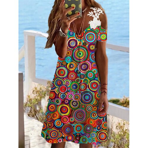 Dame Afslappet påklædning Sommerkjole Slip kjole Geometrisk Blonder Patchwork Med stropper Mini kjole Mode Gade udendørs Daglig Kortærmet Regulær Regnbue Sommer Forår S M L XL XXL
Dame Afslappet påklædning Sommerkjole Slip kjole Geometrisk Blonder Patchwork Med stropper Mini kjole Mode Gade udendørs Daglig Kortærmet Regulær Regnbue Sommer Forår S M L XL XXL
