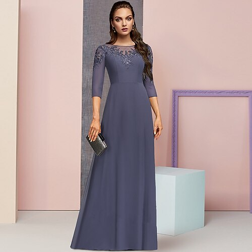 A-linje Kjole til brudens mor Formel Elegant Høj halset Gulvlang Chiffon Blondelukning 3/4-ærmer med Paillette Applikeret broderi 2023
A-linje Kjole til brudens mor Formel Elegant Høj halset Gulvlang Chiffon Blondelukning 3/4-ærmer med Paillette Applikeret broderi 2023