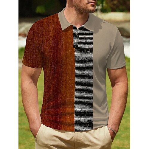 Herre POLO Trøje Golftrøje Stribet Grafiske tryk Aftæpning Vin udendørs Gade Kort Ærme Knap ned Trykt mønster Tøj Sport Mode Gade Designer
Herre POLO Trøje Golftrøje Stribet Grafiske tryk Aftæpning Vin udendørs Gade Kort Ærme Knap ned Trykt mønster Tøj Sport Mode Gade Designer