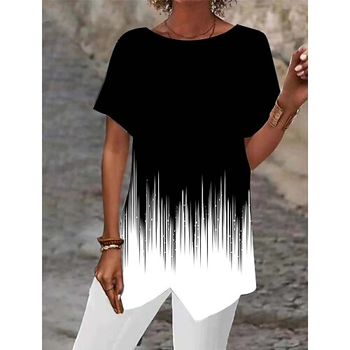 Mujer Camisa Blusa Negro Amarillo Azul Piscina Graphic Floral Asimétrico Estampado Manga Corta Casual Básico Escote Redondo Largo Flor S
Mujer Camisa Blusa Negro Amarillo Azul Piscina Graphic Floral Asimétrico Estampado Manga Corta Casual Básico Escote Redondo Largo Flor S