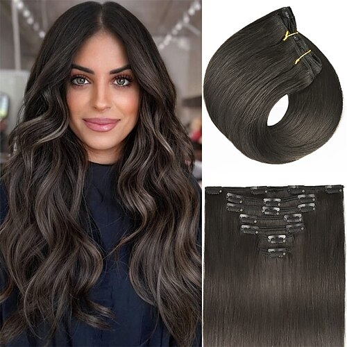clip in hair extensions ægte menneskehår 14 tommer 125g 7 stk bløde mørkebrune hair extensions clip in human hair clip in extensions til kvinder
clip in hair extensions ægte menneskehår 14 tommer 125g 7 stk bløde mørkebrune hair extensions clip in human hair clip in extensions til kvinder