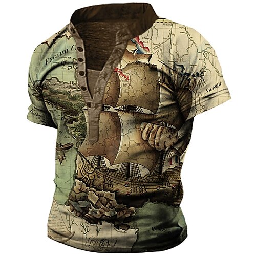 Per uomo Camicia Henley Pop art Mappa Nave Colletto alla coreana Abbigliamento Stampa 3D Esterno Giornaliero Manica corta Pulsante Stampa Di tendenza Originale Essenziale
Per uomo Camicia Henley Pop art Mappa Nave Colletto alla coreana Abbigliamento Stampa 3D Esterno Giornaliero Manica corta Pulsante Stampa Di tendenza Originale Essenziale