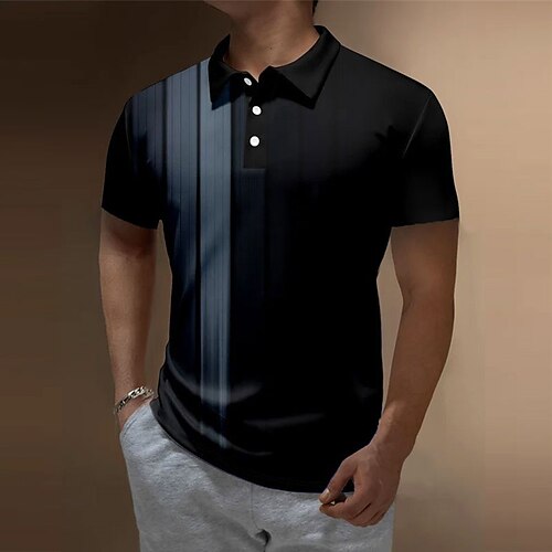 Herre POLO T-skjorte Golf skjorte Stripet Grafiske trykk Aftæpning Blå utendørs Gate Kort Erme Knapp ned Trykt mønster Klær Sport Mote Gatemote Designer
Herre POLO T-skjorte Golf skjorte Stripet Grafiske trykk Aftæpning Blå utendørs Gate Kort Erme Knapp ned Trykt mønster Klær Sport Mote Gatemote Designer