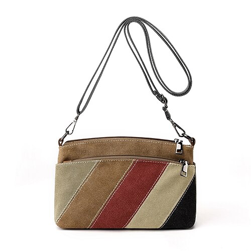 Per donna Borsa a tracolla Tela Giornaliero Cerniera Massima capacità A strisce Caffè Grigio
Per donna Borsa a tracolla Tela Giornaliero Cerniera Massima capacità A strisce Caffè Grigio