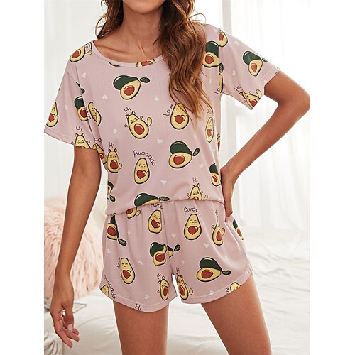 Dame Pyjamas Pyjamas topp og bukse Sett Tegneserie Bokstaver Enkel Fritid Komfort Hjem Daglig Seng Polyester Pustende Crew-hals Kortermet T skjorte Shorts Elastisk midje Sommer Vår Rosa
Dame Pyjamas Pyjamas topp og bukse Sett Tegneserie Bokstaver Enkel Fritid Komfort Hjem Daglig Seng Polyester Pustende Crew-hals Kortermet T skjorte Shorts Elastisk midje Sommer Vår Rosa
