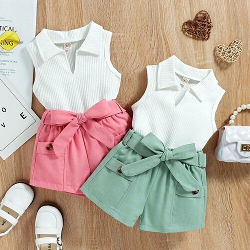 2 deler Baby Jente Helfarge Shorts dress Sett Ermeløs Bedårende Avslappet 3-7 år Sommer Rosa Grønn
2 deler Baby Jente Helfarge Shorts dress Sett Ermeløs Bedårende Avslappet 3-7 år Sommer Rosa Grønn