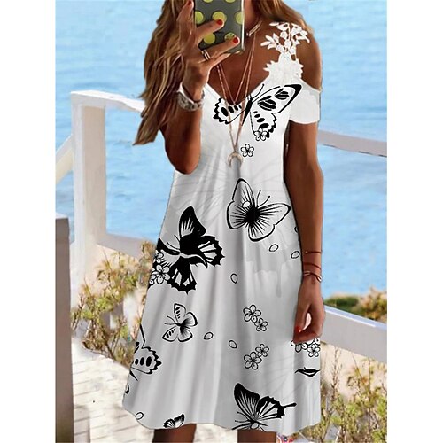 Dame Afslappet påklædning Sommerkjole Slip kjole Blomstret Sommerfugl Blonder Trykt mønster Med stropper Mini kjole Mode Gade udendørs Daglig Kortærmet Regulær Sort Blå Grøn Sommer Forår S M L XL XXL
Dame Afslappet påklædning Sommerkjole Slip kjole Blomstret Sommerfugl Blonder Trykt mønster Med stropper Mini kjole Mode Gade udendørs Daglig Kortærmet Regulær Sort Blå Grøn Sommer Forår S M L XL XXL