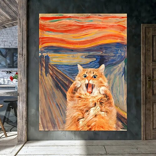 1pc Screaming Cat With Fluid Sky Canvas Painting Posters Funny Animal No Frame Printed Wall Art Pictures Home Room Decoration
1pc Screaming Cat With Fluid Sky Canvas Painting Posters Funny Animal No Frame Printed Wall Art Pictures Home Room Decoration