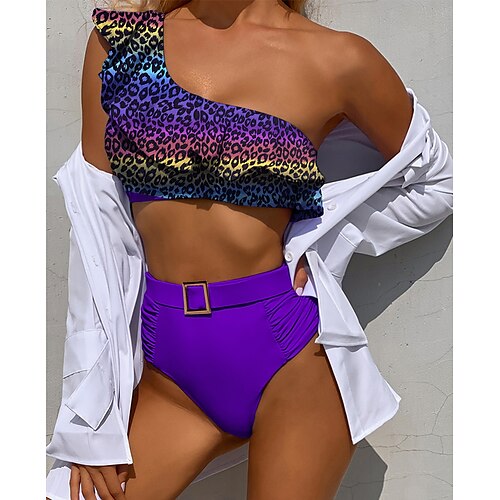 Damen Badeanzug Bikinis Normal Bademode Rüsche 2 Teile Ein-Schulter Leopard Schwarz Blau Purpur Braun Rosenrot Badeanzüge Sport Strandbekleidung Sommer
Damen Badeanzug Bikinis Normal Bademode Rüsche 2 Teile Ein-Schulter Leopard Schwarz Blau Purpur Braun Rosenrot Badeanzüge Sport Strandbekleidung Sommer