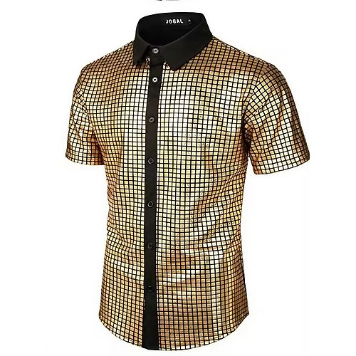 Per uomo Festa Scintillante Camicia Standard Manica corta Bavero Banda scacchi Misto cotone Nero Giallo Viola 2023
Per uomo Festa Scintillante Camicia Standard Manica corta Bavero Banda scacchi Misto cotone Nero Giallo Viola 2023