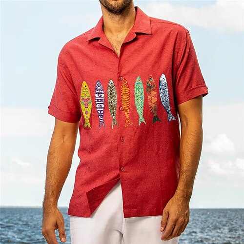 Homens Camisa Social Camisa havaiana Estampas Abstratas Peixes colar cubano Vermelho Casual Havaiana Manga Curta Imprimir Roupa Esportes Moda Roupa de rua Designer
Homens Camisa Social Camisa havaiana Estampas Abstratas Peixes colar cubano Vermelho Casual Havaiana Manga Curta Imprimir Roupa Esportes Moda Roupa de rua Designer