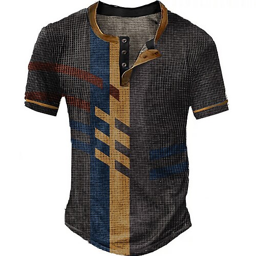 Herre Vaffel Henley skjorte T-Shirts Grafisk Farveblok Henley Tøj 3D-udskrivning udendørs Afslappet Kortærmet Knap Mode Designer Basale
Herre Vaffel Henley skjorte T-Shirts Grafisk Farveblok Henley Tøj 3D-udskrivning udendørs Afslappet Kortærmet Knap Mode Designer Basale