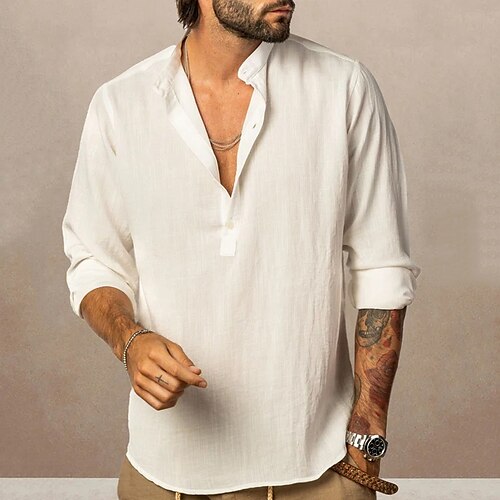 Per uomo camicia di lino Camicia da spiaggia Bianco Blu Cachi Manica lunga Liscio Colletto Primavera estate Informale Giornaliero Abbigliamento
Per uomo camicia di lino Camicia da spiaggia Bianco Blu Cachi Manica lunga Liscio Colletto Primavera estate Informale Giornaliero Abbigliamento