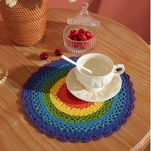 Style nordique ins pur coton arc-en-ciel rayure main crochet dîner pad circulaire coussin d'isolation thermique
Style nordique ins pur coton arc-en-ciel rayure main crochet dîner pad circulaire coussin d'isolation thermique
