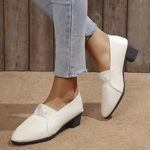Dame Slip-Ons Store størrelser utendørs Daglig Tykk hæl Spisstå Elegant Fritid minimalisme Fuskelær Tøfler Helfarge Mørkebrun Svart matt-hvit
Dame Slip-Ons Store størrelser utendørs Daglig Tykk hæl Spisstå Elegant Fritid minimalisme Fuskelær Tøfler Helfarge Mørkebrun Svart matt-hvit