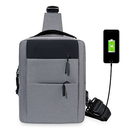 Herre Crossbody-veske Brystveske Nylon Daglig Glidelås Stor kapasitet Helfarge Svart Blå Grå
Herre Crossbody-veske Brystveske Nylon Daglig Glidelås Stor kapasitet Helfarge Svart Blå Grå
