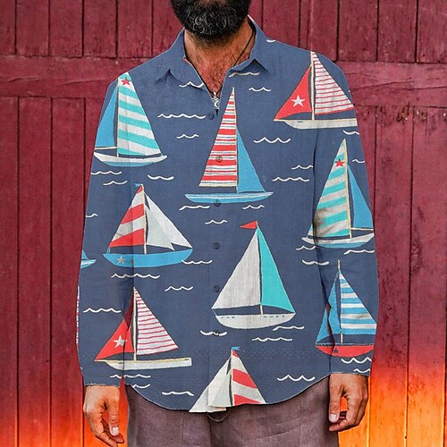 Per uomo Camicia Camicia hawaiana Stampe astratte Navi Collo ripiegabile Blu marino Esterno Strada Manica lunga Bottone giù Stampa Abbigliamento Di tendenza Streetwear Originale Informale
Per uomo Camicia Camicia hawaiana Stampe astratte Navi Collo ripiegabile Blu marino Esterno Strada Manica lunga Bottone giù Stampa Abbigliamento Di tendenza Streetwear Originale Informale