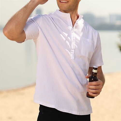 Per uomo camicia di lino Camicia estiva Camicia da spiaggia Bianco Manica corta Liscio Colletto Mao Estate Informale Giornaliero Abbigliamento Pulsante
Per uomo camicia di lino Camicia estiva Camicia da spiaggia Bianco Manica corta Liscio Colletto Mao Estate Informale Giornaliero Abbigliamento Pulsante