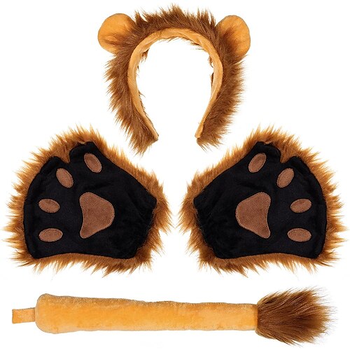 set di orecchie e coda di leone orecchie di peluche fascia coda e zampe colletto accessori costume di halloween per bambini e adulti
set di orecchie e coda di leone orecchie di peluche fascia coda e zampe colletto accessori costume di halloween per bambini e adulti