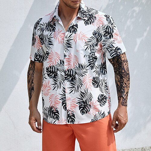 Herre Skjorte Hawaii skjorte Grafiske trykk Blader cubansk krage Hvit Avslappet Hawaiisk Kortermet Knapp ned Trykt mønster Klær Sport Mote Gatemote Designer
Herre Skjorte Hawaii skjorte Grafiske trykk Blader cubansk krage Hvit Avslappet Hawaiisk Kortermet Knapp ned Trykt mønster Klær Sport Mote Gatemote Designer