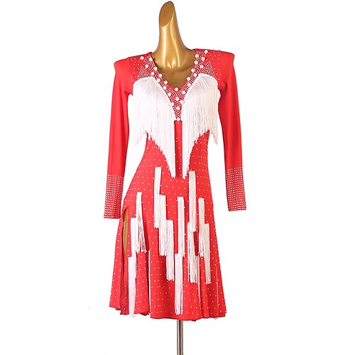 Latindans Kjole Perledetaljer Dusk Kombinasjon Dame Ytelse Trening Langermet Chinlon Spandex
Latindans Kjole Perledetaljer Dusk Kombinasjon Dame Ytelse Trening Langermet Chinlon Spandex