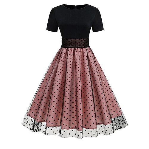 Dame Grunnleggende Elegant Vintage kjole Midikjole utendørs Daglig Rynket Netting Polkadotter Crewneck Kortermet Normal Sommer Vår 2023 Rosa Rød S M L XL
Dame Grunnleggende Elegant Vintage kjole Midikjole utendørs Daglig Rynket Netting Polkadotter Crewneck Kortermet Normal Sommer Vår 2023 Rosa Rød S M L XL