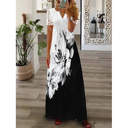 Dame Lang kjole Maxikjole Sommerkjole A Linje Kjole Print kjole Blomstret Farveblok Mode Romantik Ferie Ferierejse Strand Blonder Krøllede Folder Kortærmet V-hals Kjole Regulær Hvid Sommer Forår S M
Dame Lang kjole Maxikjole Sommerkjole A Linje Kjole Print kjole Blomstret Farveblok Mode Romantik Ferie Ferierejse Strand Blonder Krøllede Folder Kortærmet V-hals Kjole Regulær Hvid Sommer Forår S M