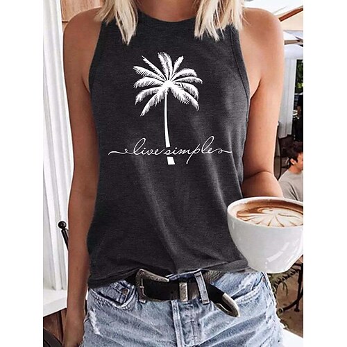 Mujer Camiseta sin mangas Negro Rojo Azul Marino Árbol Corazón Estampado Sin Mangas Casual Festivos Básico Escote Redondo Regular Flor S
Mujer Camiseta sin mangas Negro Rojo Azul Marino Árbol Corazón Estampado Sin Mangas Casual Festivos Básico Escote Redondo Regular Flor S