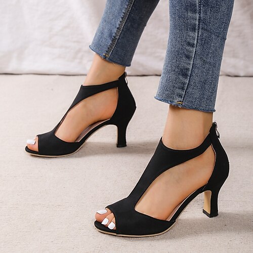 Mujer Sandalias Tallas Grandes Exterior Playa Cremallera Tacón alto Punta abierta Casual Minimalismo Satén Cremallera Color sólido Negro Beige
Mujer Sandalias Tallas Grandes Exterior Playa Cremallera Tacón alto Punta abierta Casual Minimalismo Satén Cremallera Color sólido Negro Beige