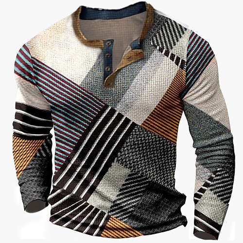 Herre Vaffel Henley skjorte T-Shirts Grafisk Farveblok Henley Tøj 3D-udskrivning udendørs Afslappet Langærmet Knap Basale Mode Designer
Herre Vaffel Henley skjorte T-Shirts Grafisk Farveblok Henley Tøj 3D-udskrivning udendørs Afslappet Langærmet Knap Basale Mode Designer