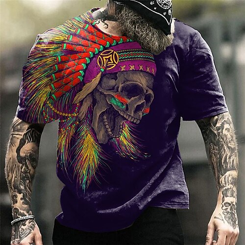 Herre T skjorte Grafisk Hodeskaller Crew-hals Klær 3D-utskrift utendørs Daglig Kortermet Trykt mønster Mote Designer Årgang
Herre T skjorte Grafisk Hodeskaller Crew-hals Klær 3D-utskrift utendørs Daglig Kortermet Trykt mønster Mote Designer Årgang