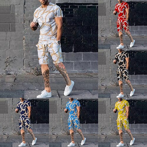 Per uomo T-shirt Tuta da ginnastica Maglia da tennis Tennis Set di pantaloncini e magliette Stampe astratte Stampa di catene Girocollo Da tutti i giorni Da mare Maniche corte 2 pezzi Stampa
Per uomo T-shirt Tuta da ginnastica Maglia da tennis Tennis Set di pantaloncini e magliette Stampe astratte Stampa di catene Girocollo Da tutti i giorni Da mare Maniche corte 2 pezzi Stampa