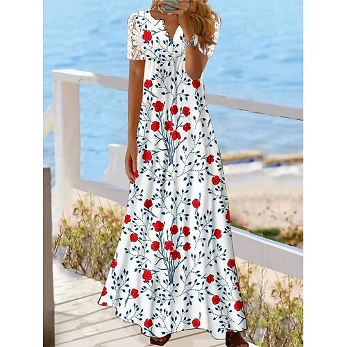 Dame Lang kjole Maxikjole A Linje Kjole Print kjole Forårskjole Blomstret Mode Romantik Daglig Ferie Strand Blonder Krøllede Folder Kortærmet V-hals Kjole Regulær Hvid Lyserød Rød Sommer Forår S M L
Dame Lang kjole Maxikjole A Linje Kjole Print kjole Forårskjole Blomstret Mode Romantik Daglig Ferie Strand Blonder Krøllede Folder Kortærmet V-hals Kjole Regulær Hvid Lyserød Rød Sommer Forår S M L