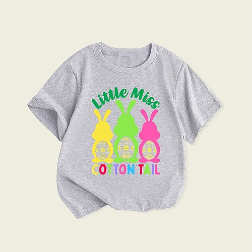Barn Jente Påske T skjorte Bokstaver Avslappet Kortermet Crewneck Mote 3-7 år Sommer Svart Hvit Lysegrå
Barn Jente Påske T skjorte Bokstaver Avslappet Kortermet Crewneck Mote 3-7 år Sommer Svart Hvit Lysegrå