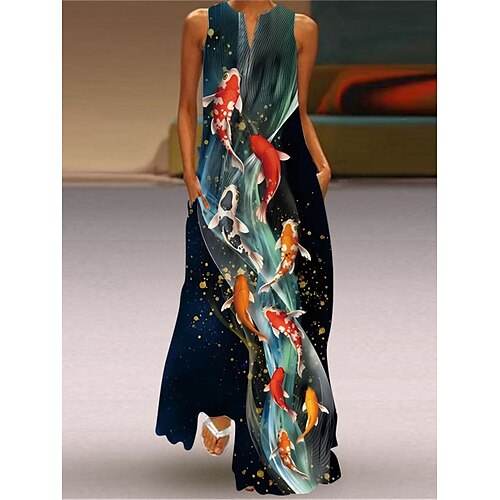 Per donna Abito lungo Abito lungo Abito casual Vestito svasato Abito senza maniche Animali Tribale Prodotti per pesci Streetwear Informale Esterno Giornaliero Per eventi Tasche Stampa Senza maniche A
Per donna Abito lungo Abito lungo Abito casual Vestito svasato Abito senza maniche Animali Tribale Prodotti per pesci Streetwear Informale Esterno Giornaliero Per eventi Tasche Stampa Senza maniche A
