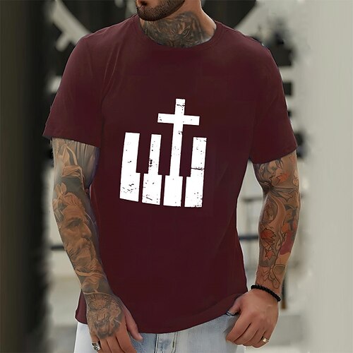 Herre T skjorte Grafiske T-skjorter Kul skjorte Grafiske trykk Kors Tro Crew-hals Varm stempling Gate Feriereise Kort Erme Trykt mønster Klær Designer Grunnleggende Moderne Moderne
Herre T skjorte Grafiske T-skjorter Kul skjorte Grafiske trykk Kors Tro Crew-hals Varm stempling Gate Feriereise Kort Erme Trykt mønster Klær Designer Grunnleggende Moderne Moderne