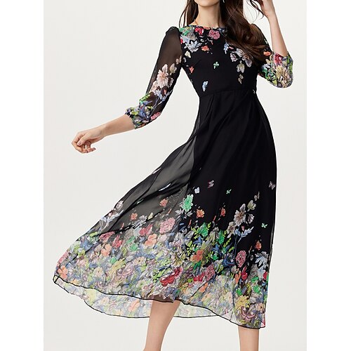 Dame Gæstekjole til bryllup Festkjole Kappe Kjole Midikjole Sort 3/4-ærmer Blomstret Trykt mønster Sommer Forår Efterår Rund hals Fest Bryllupsgæst Ferierejse Forårs kjole 2023 S M L XL 2XL 3XL
Dame Gæstekjole til bryllup Festkjole Kappe Kjole Midikjole Sort 3/4-ærmer Blomstret Trykt mønster Sommer Forår Efterår Rund hals Fest Bryllupsgæst Ferierejse Forårs kjole 2023 S M L XL 2XL 3XL